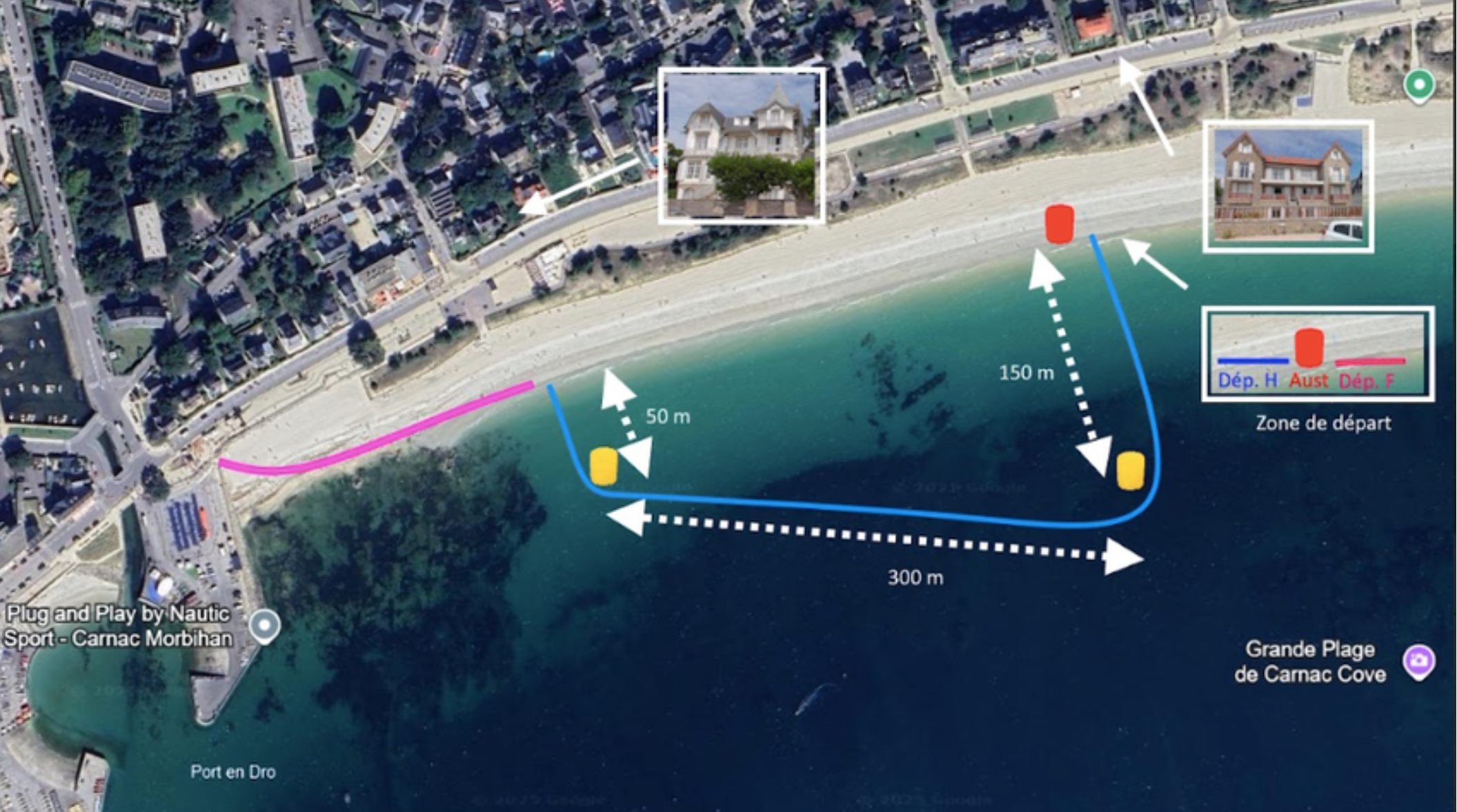 Parcours vélo du Triathlon S de Carnac